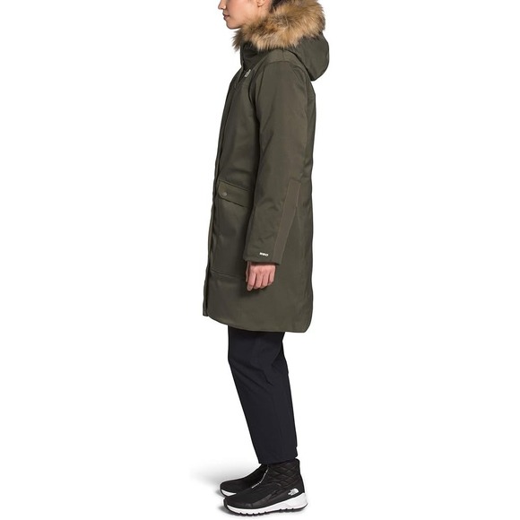 The North Face Winter Coat Women's Small Arctic ii Parka 550 Down Green Fur Hood - Picture 3 of 16